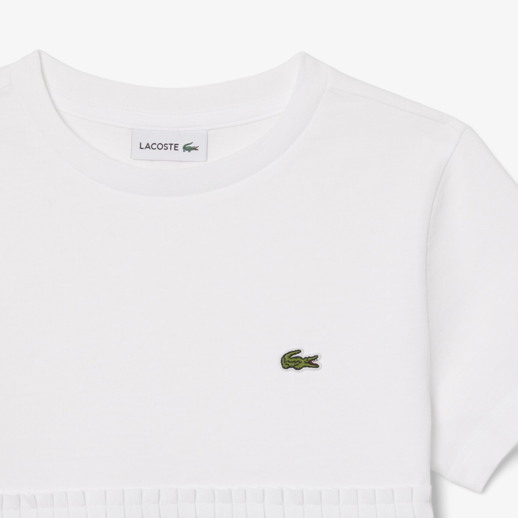 تي شيرت قطني بحاشية مطوية Cotton T-shirt with Pleated Hem - TJ8445-00-001