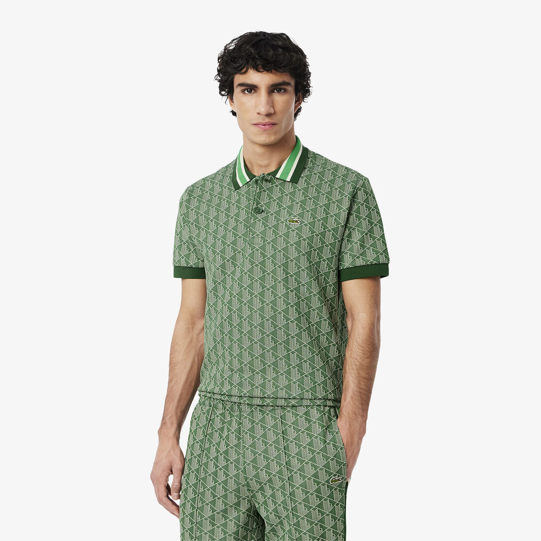 Classic Fit Monogram Jacquard Polo Shirt - DH1417-00-HEI