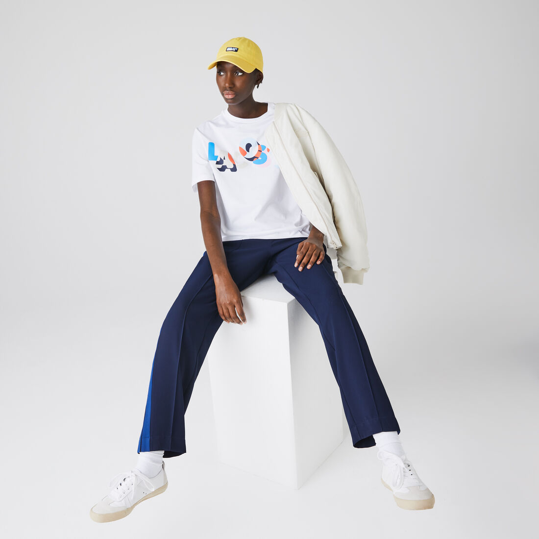 Women's Crew Neck Lacoste Print Soft Cotton T-shirt