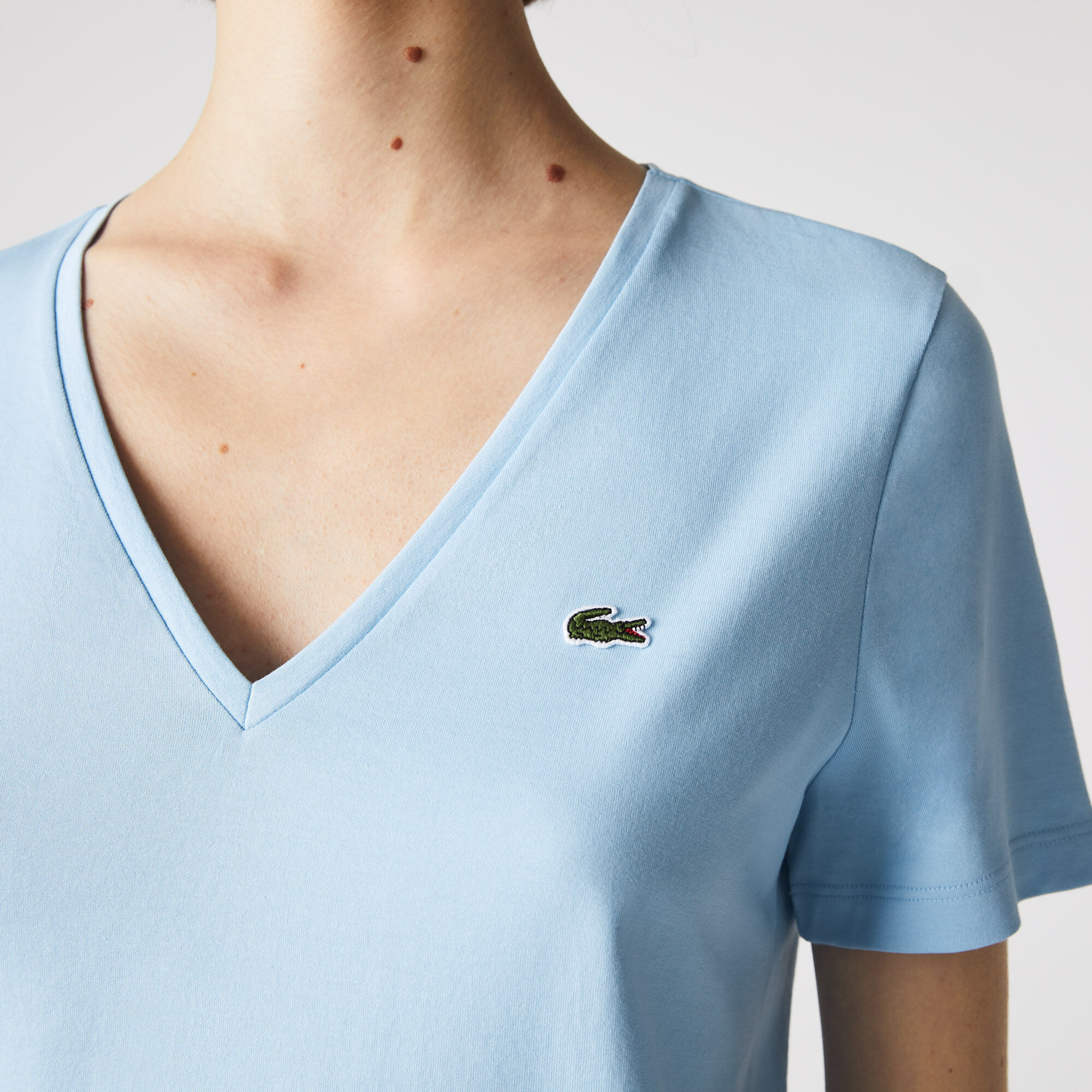 Women's V-neck Loose Fit Cotton T-shirt 