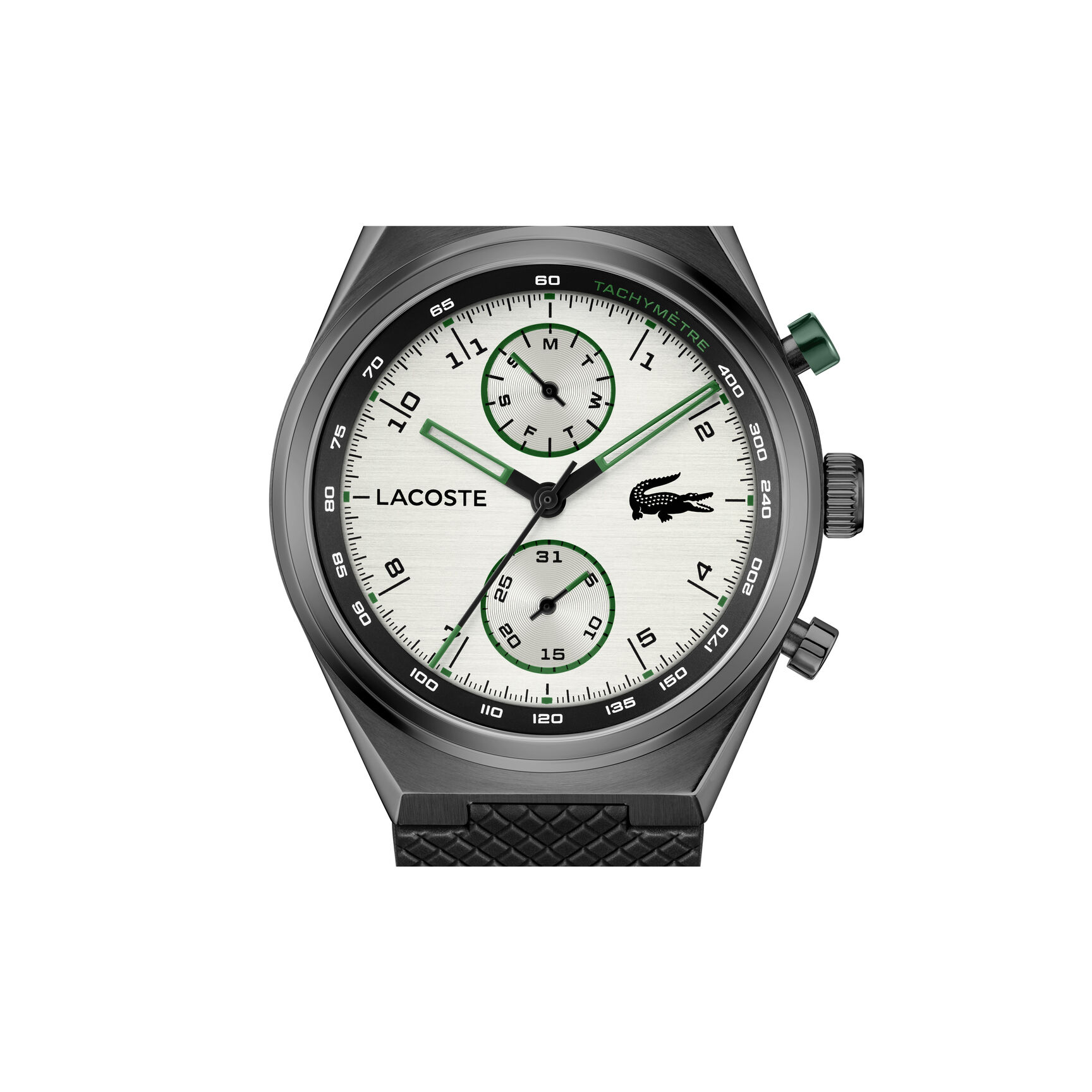 ساعة رجالية بسوار سيليكون أسود Black Silicone Strap Men's Watch - 2011498-BLACK