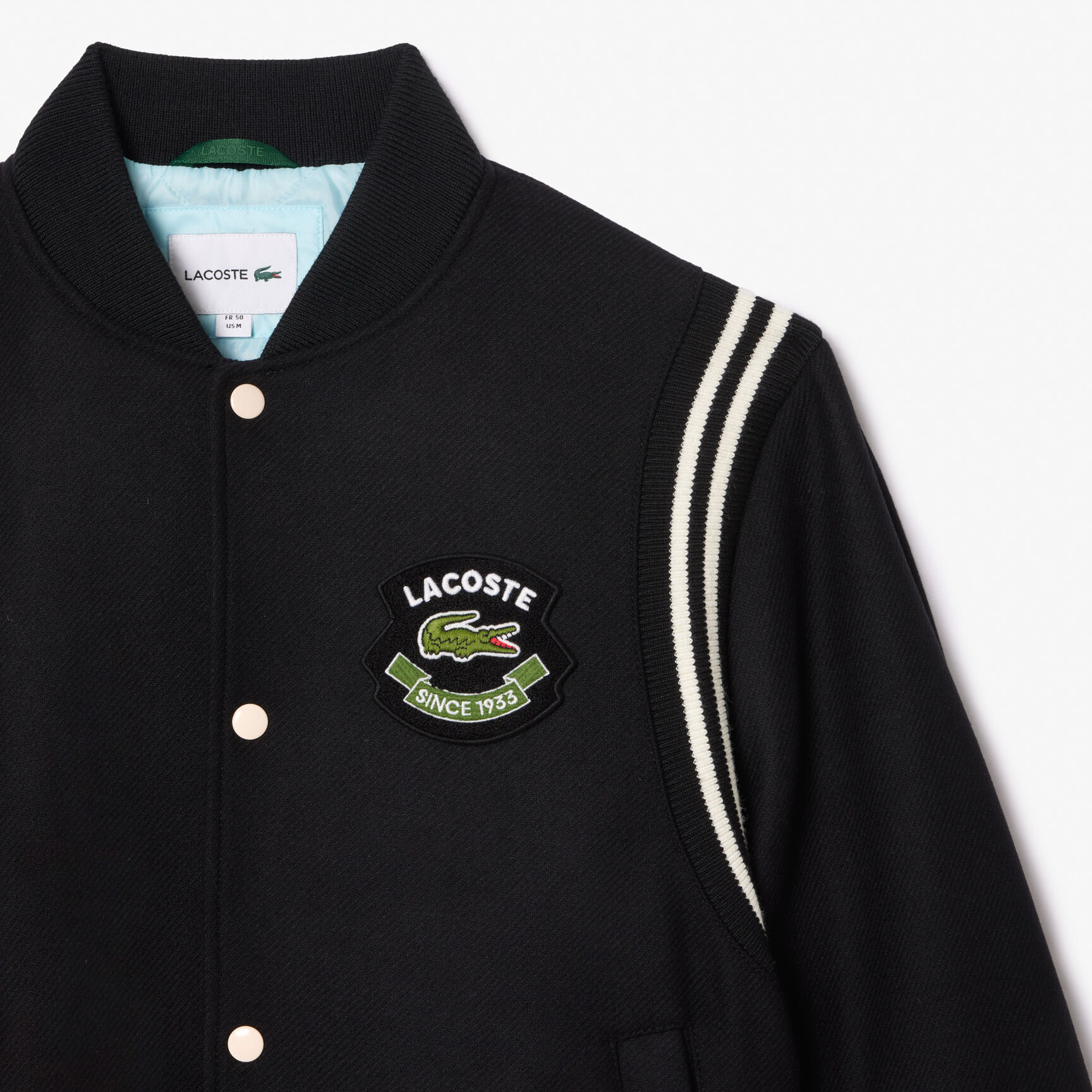 Wool Contrast Badge Varsity Jacket - BH2898-00-031