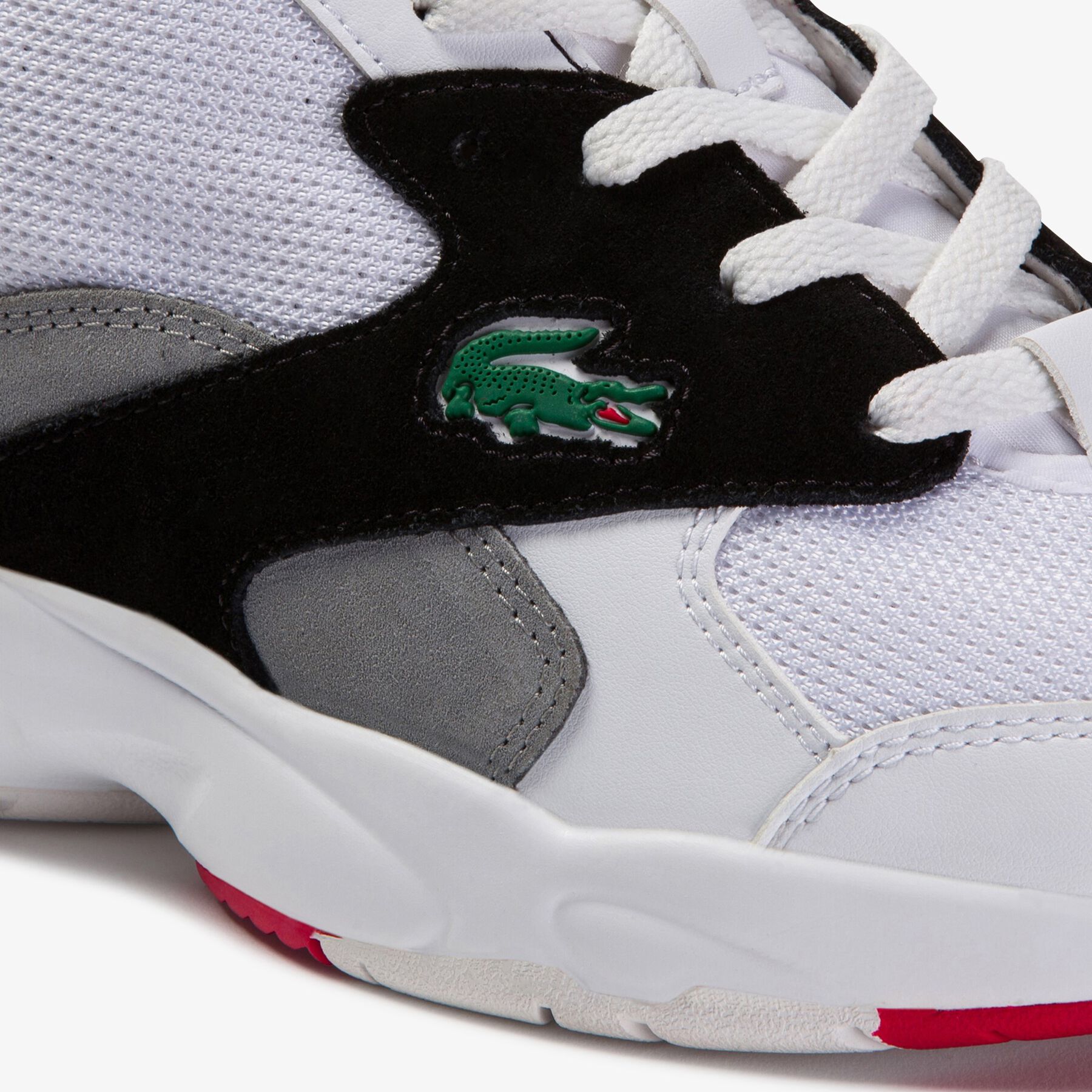 lacoste men s storm 96 textile and synthetic trainers