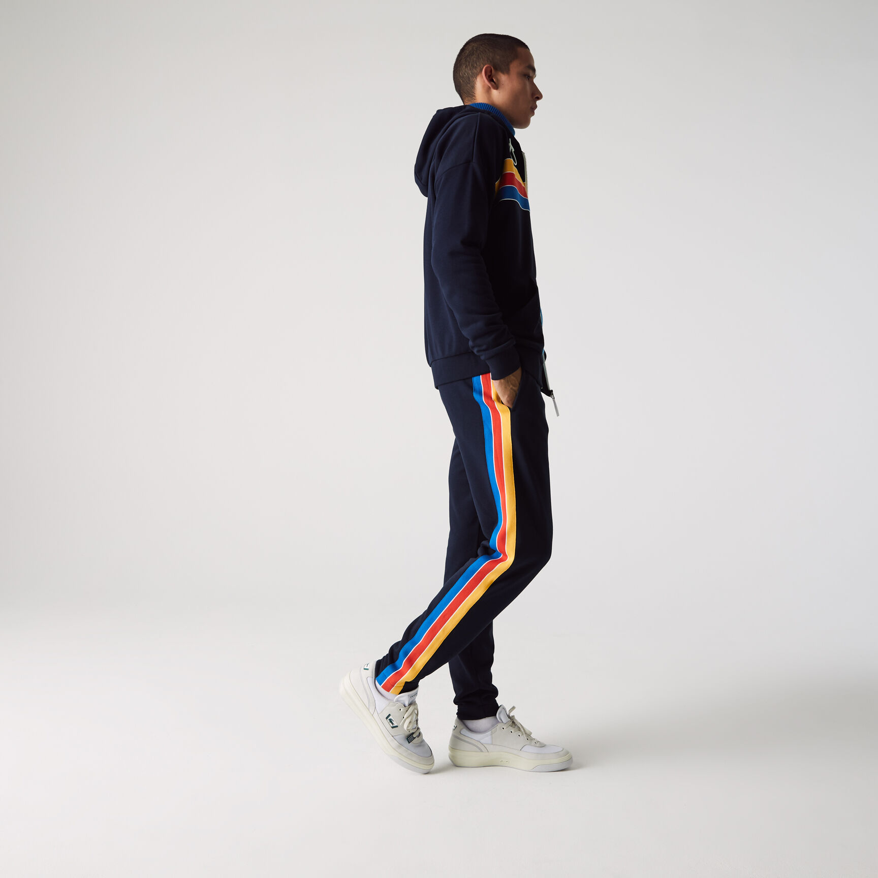 Men's Lacoste SPORT Contrast Band Cotton Jogging Pants Men's Lacoste SPORT Contrast Band Cotton Jogging Pants