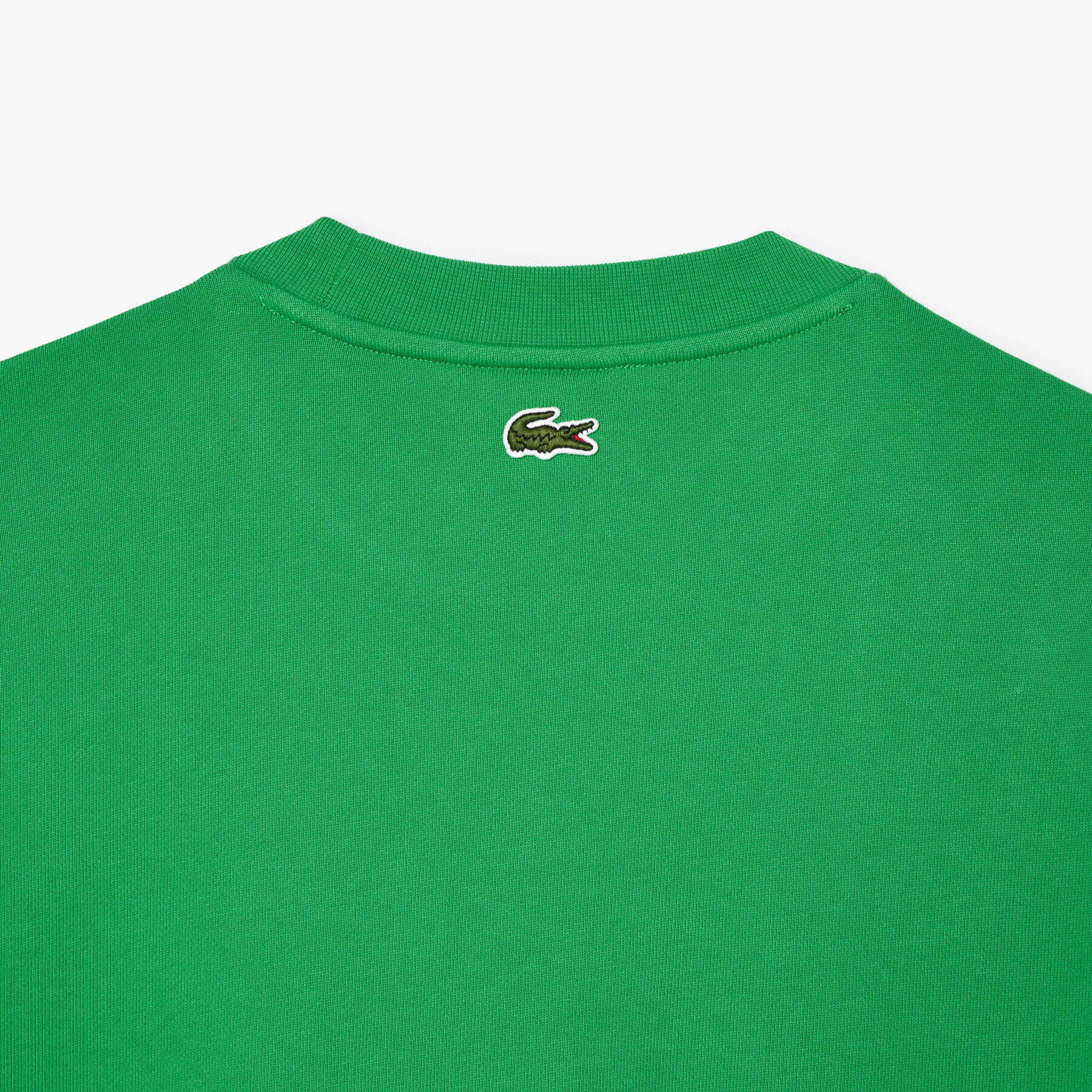 lacoste loose fit monogram print fleece sweatshirt