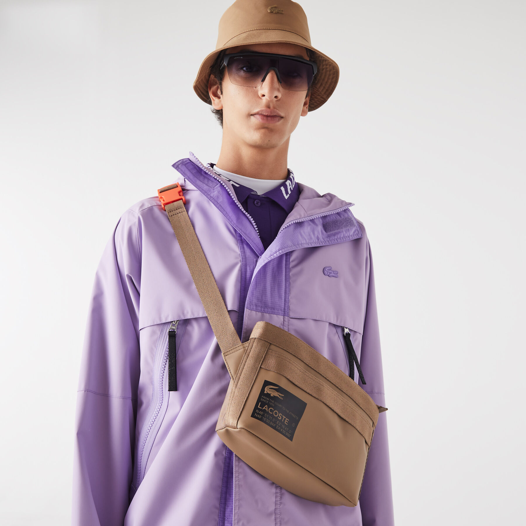 Men's Lacoste Signature Print Water-Repellent Reporter Bag men s lacoste signature print water repellent reporter bag