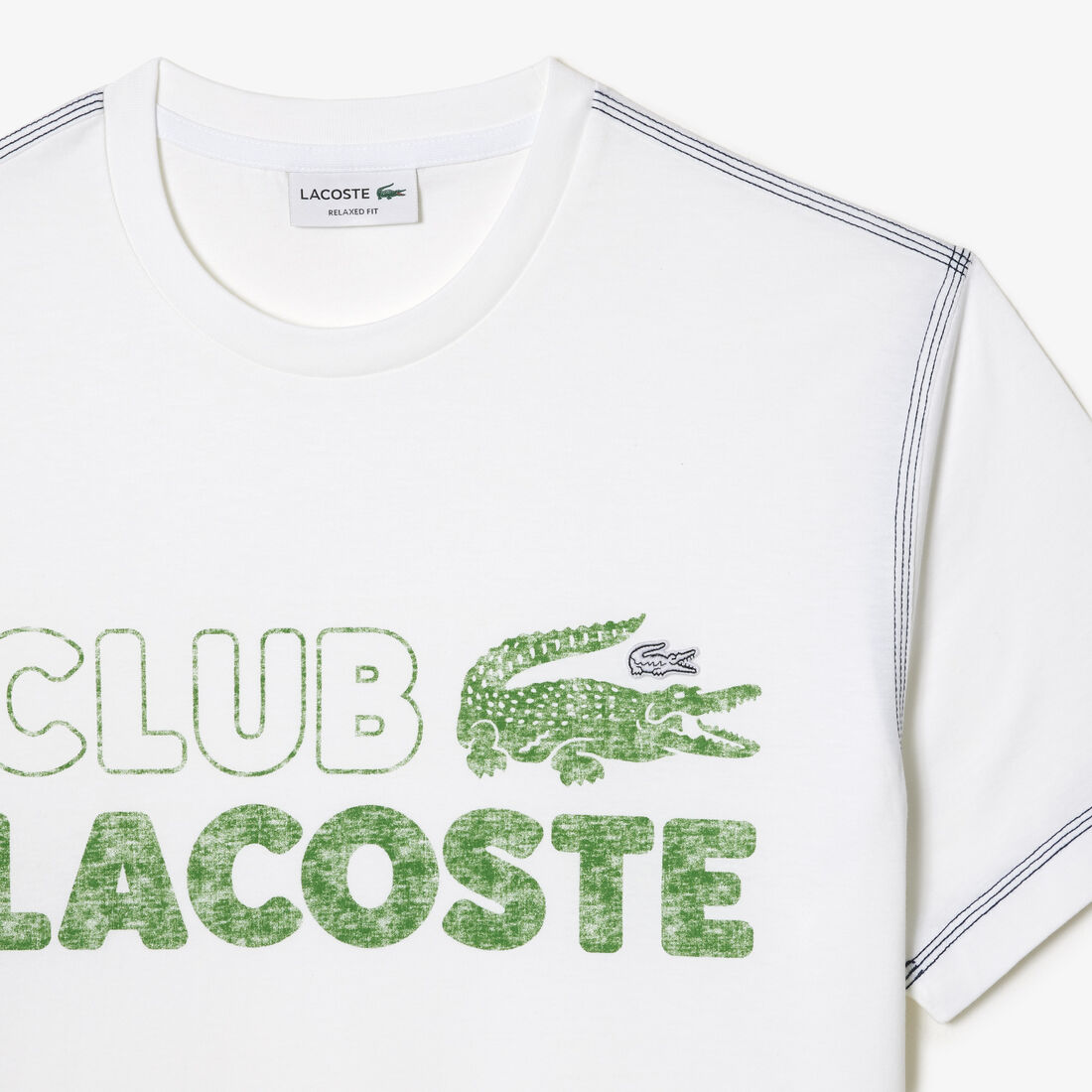 تيشيرت لاكوست قطن عضوي بطبعة كلاسيكية للرجال Men’s Lacoste Vintage Print Organic Cotton T-shirt - TH5440-00-001
