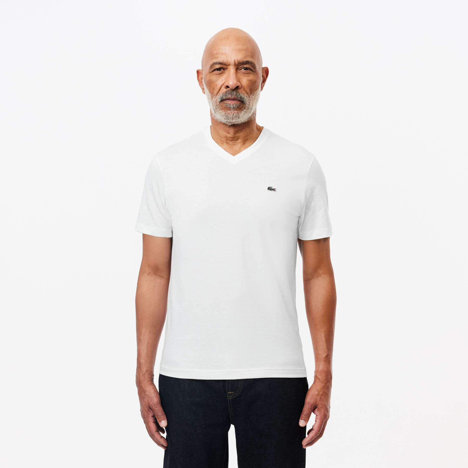 lacoste men s v neck cotton t shirt