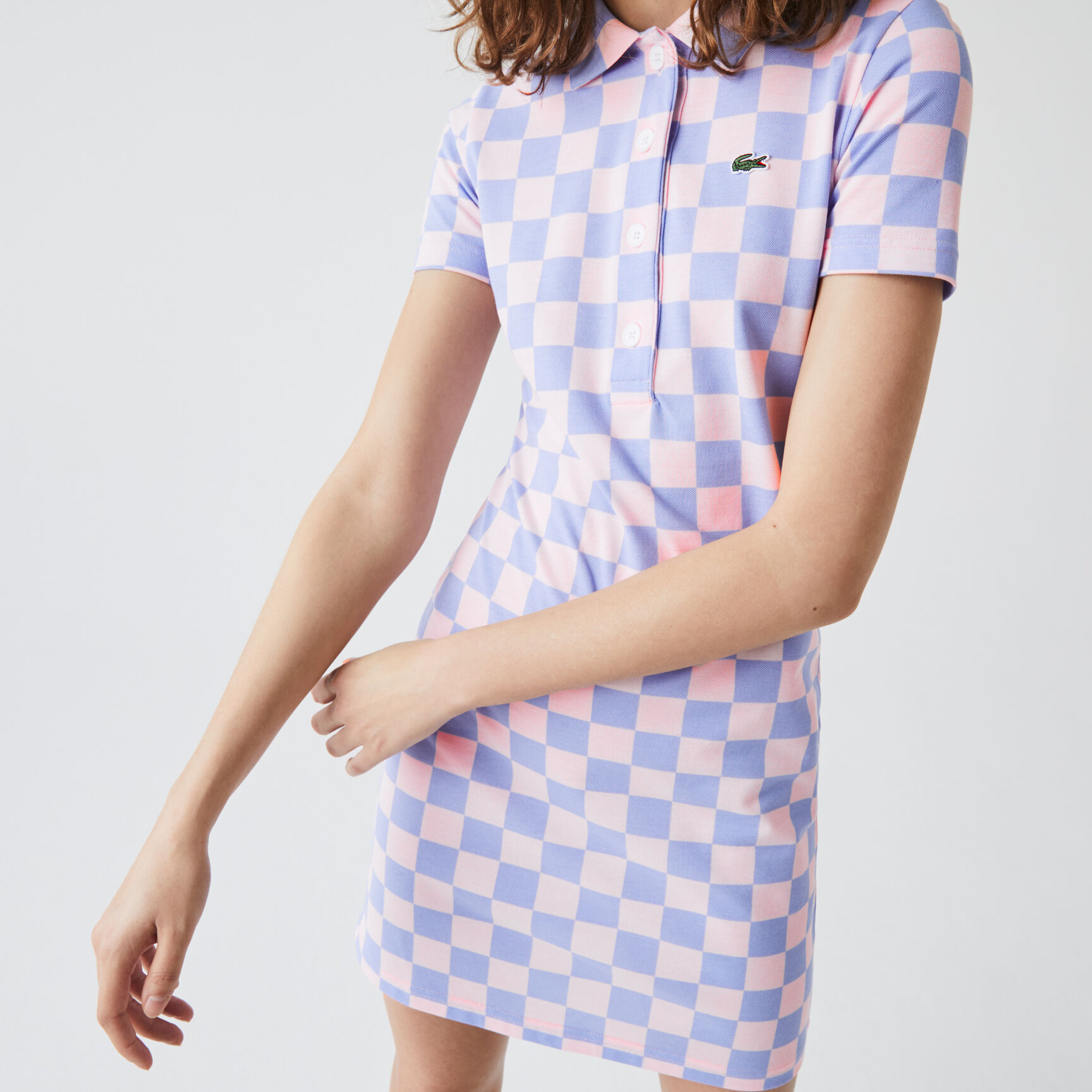 Women’s Lacoste LIVE Checkerboard Pattern Cotton Piqué Polo Dress Women’s Lacoste LIVE Checkerboard Pattern Cotton Piqué Polo Dress