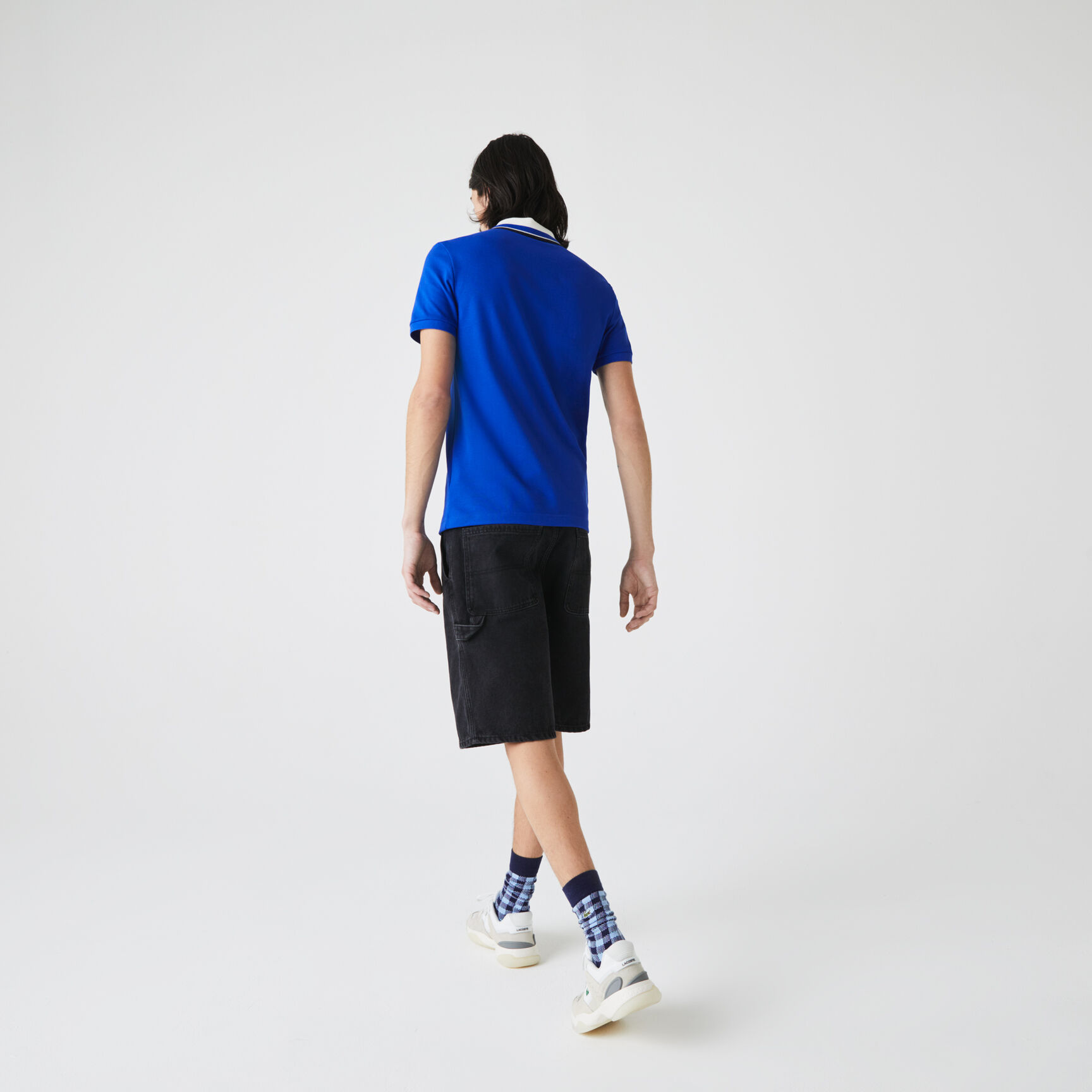 Men’s Lacoste Slim Fit Striped Collar Cotton Piqué Polo Men’s Lacoste Slim Fit Striped Collar Cotton Piqué Polo