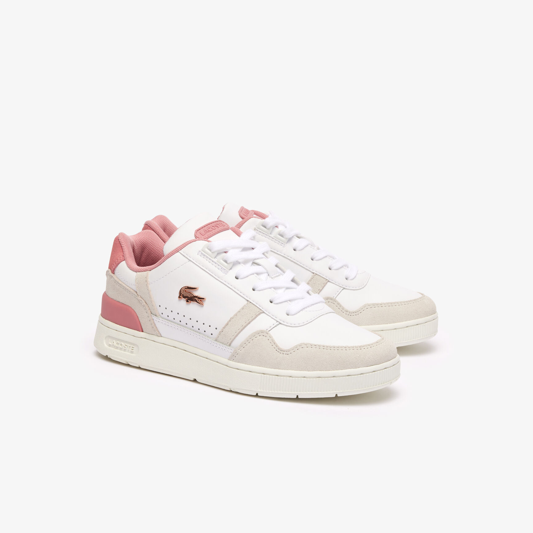 حذاء رياضي نسائي مصنوع من الجلد بلون متباين على شكل حرف T Women's T-Clip Contrasted Leather Trainers - 47SFA0082-1Y9