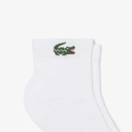 lacoste 6 pack striped cotton ankle socks