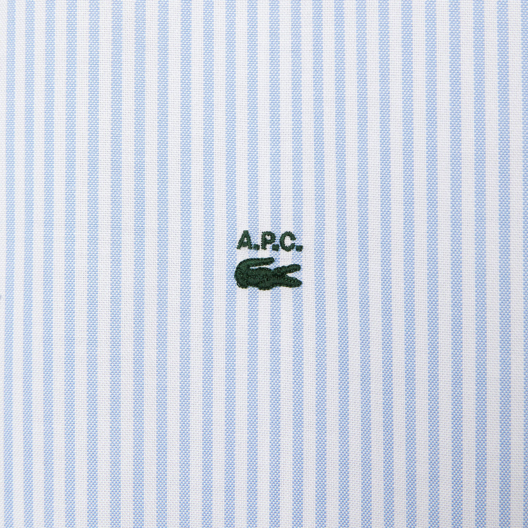 فستان بتصميم قميص قطن مخطط للنساء مجموعة Lacoste x A.P.C. فستان بتصميم قميص قطن مخطط للنساء مجموعة Lacoste x A.P.C.