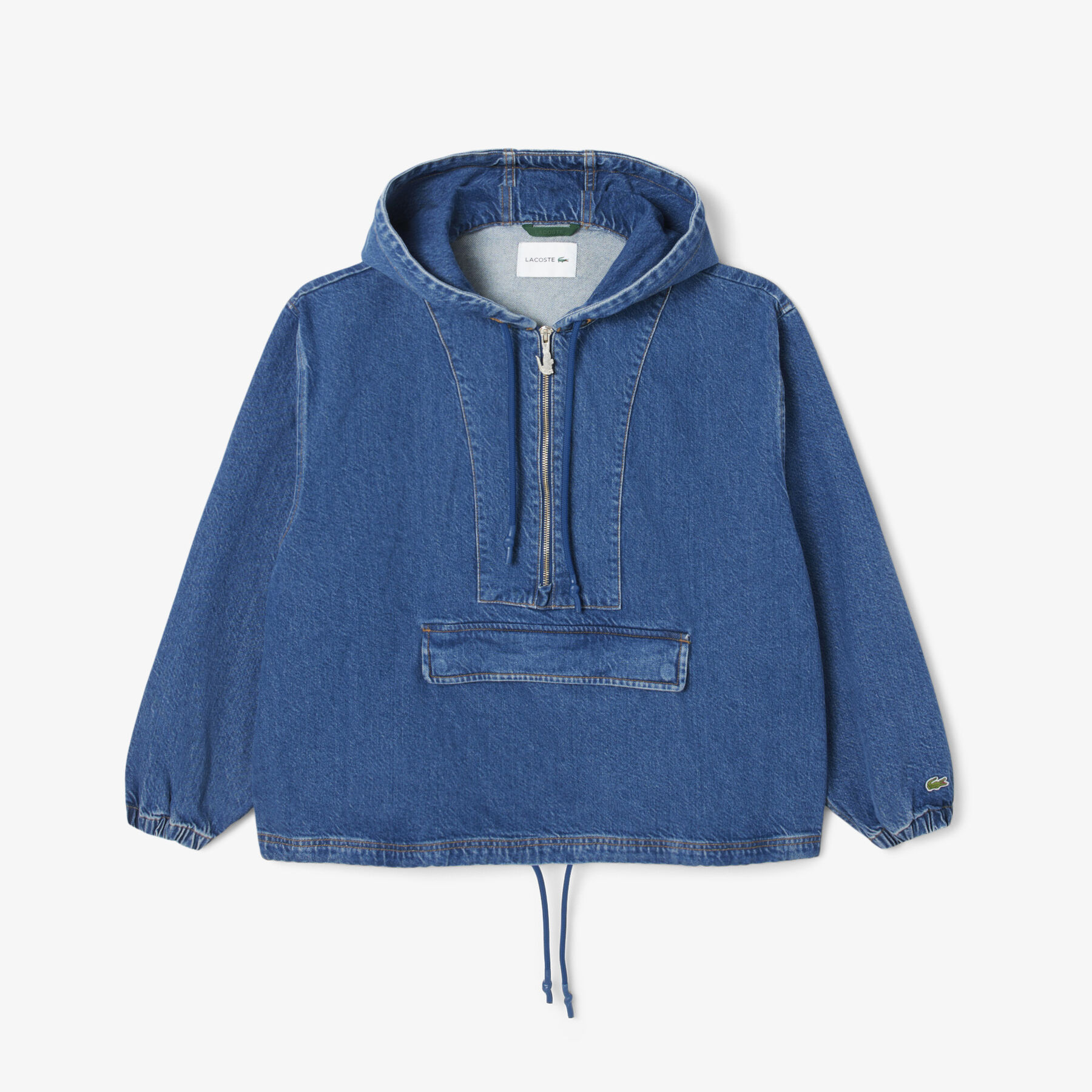 Oversized Denim Popover Jacket lacoste oversized denim popover jacket
