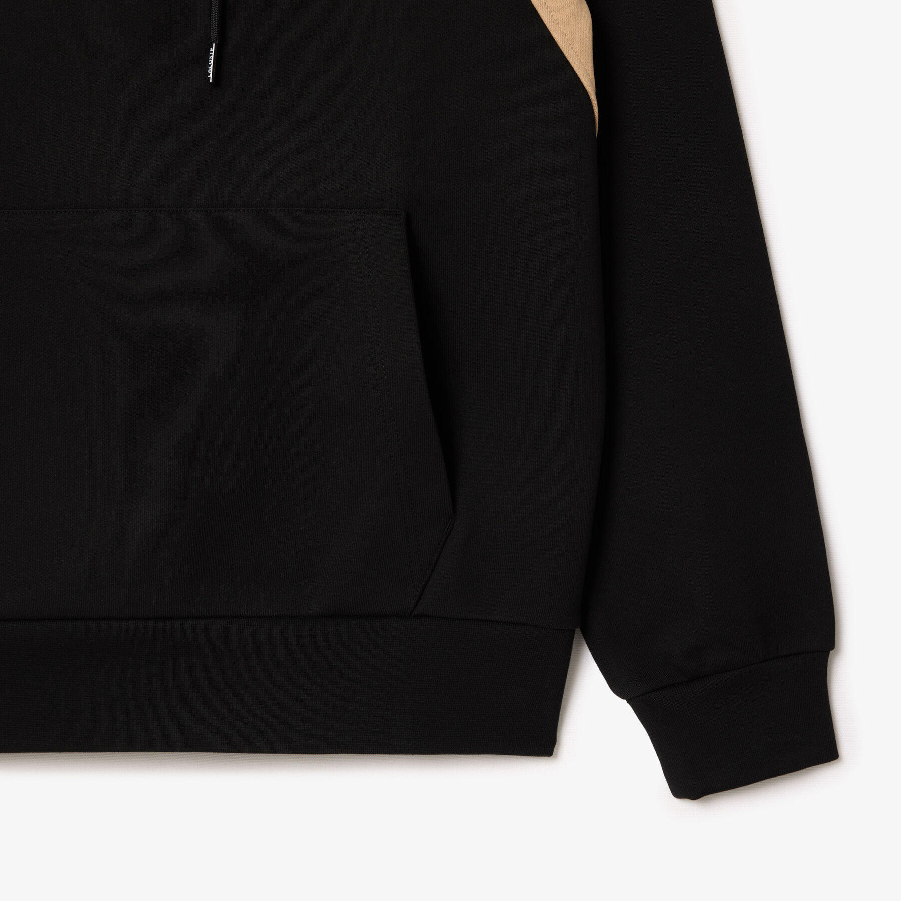 lacoste colour block fleece hoodie