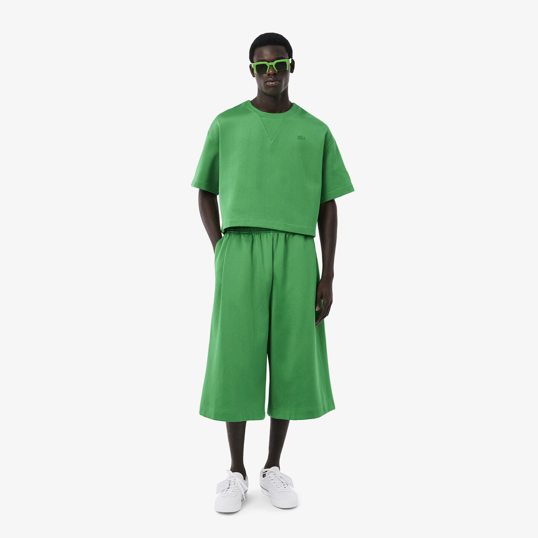 SHORT lacoste runway oversized satin bermuda shorts