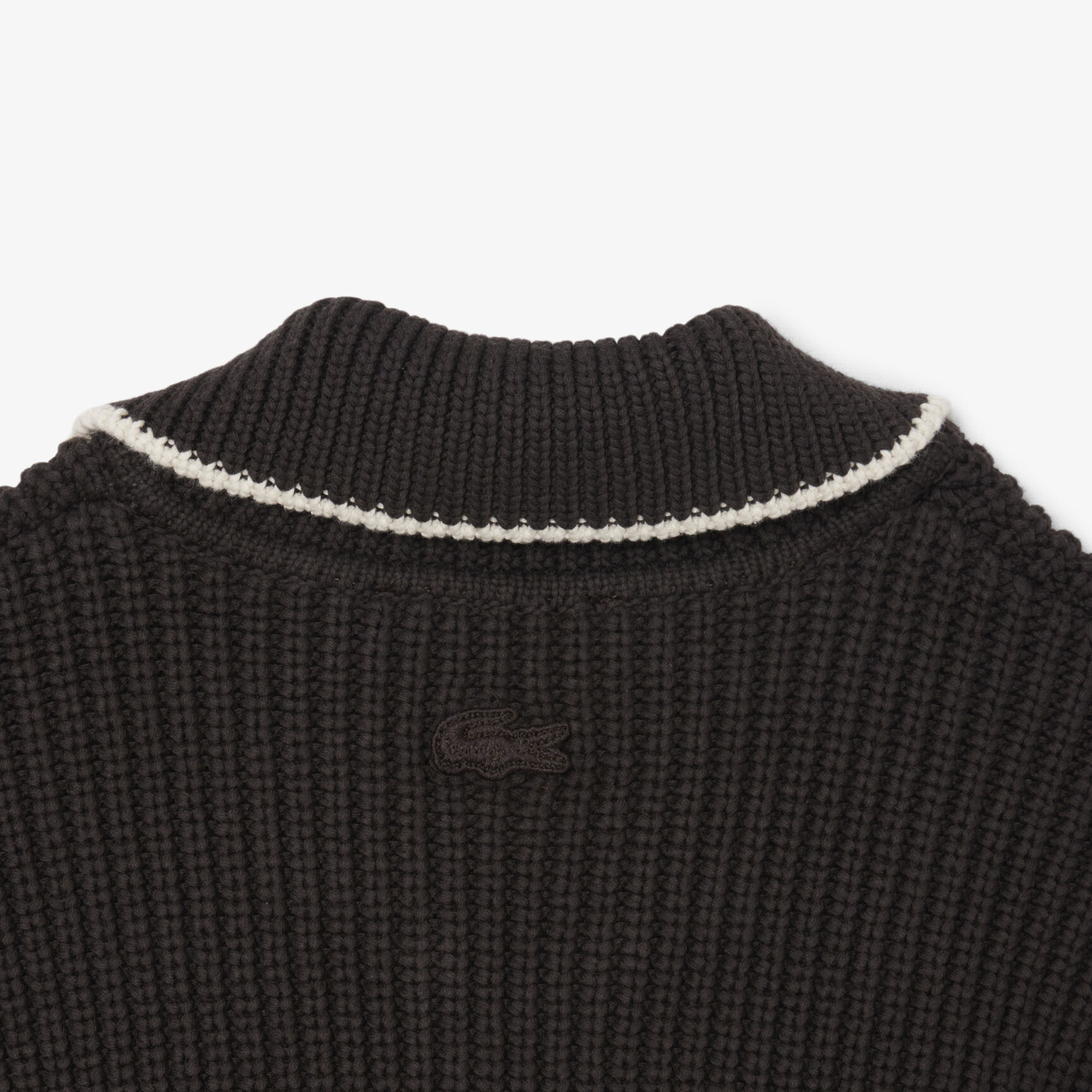 Zipped Cotton Badge Accent Sweater - AF9858-00-3LA