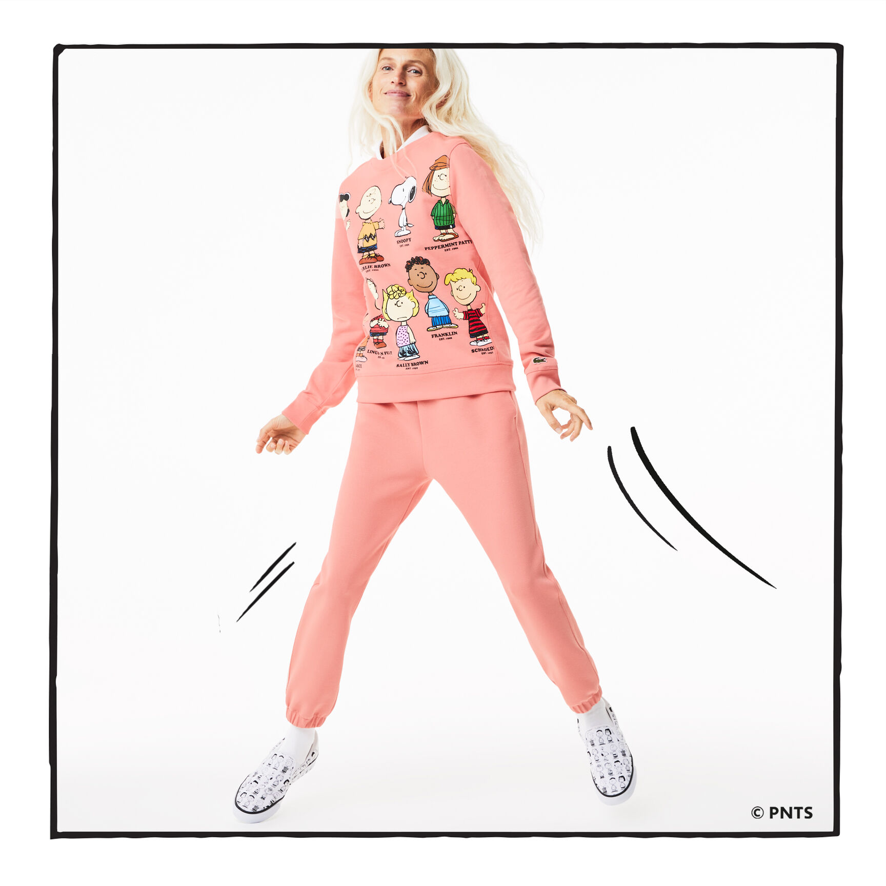 كنزة نسائية من القطن العضوي من Lacoste x Peanuts Crew Neck كنزة نسائية من القطن العضوي من Lacoste x Peanuts Crew Neck