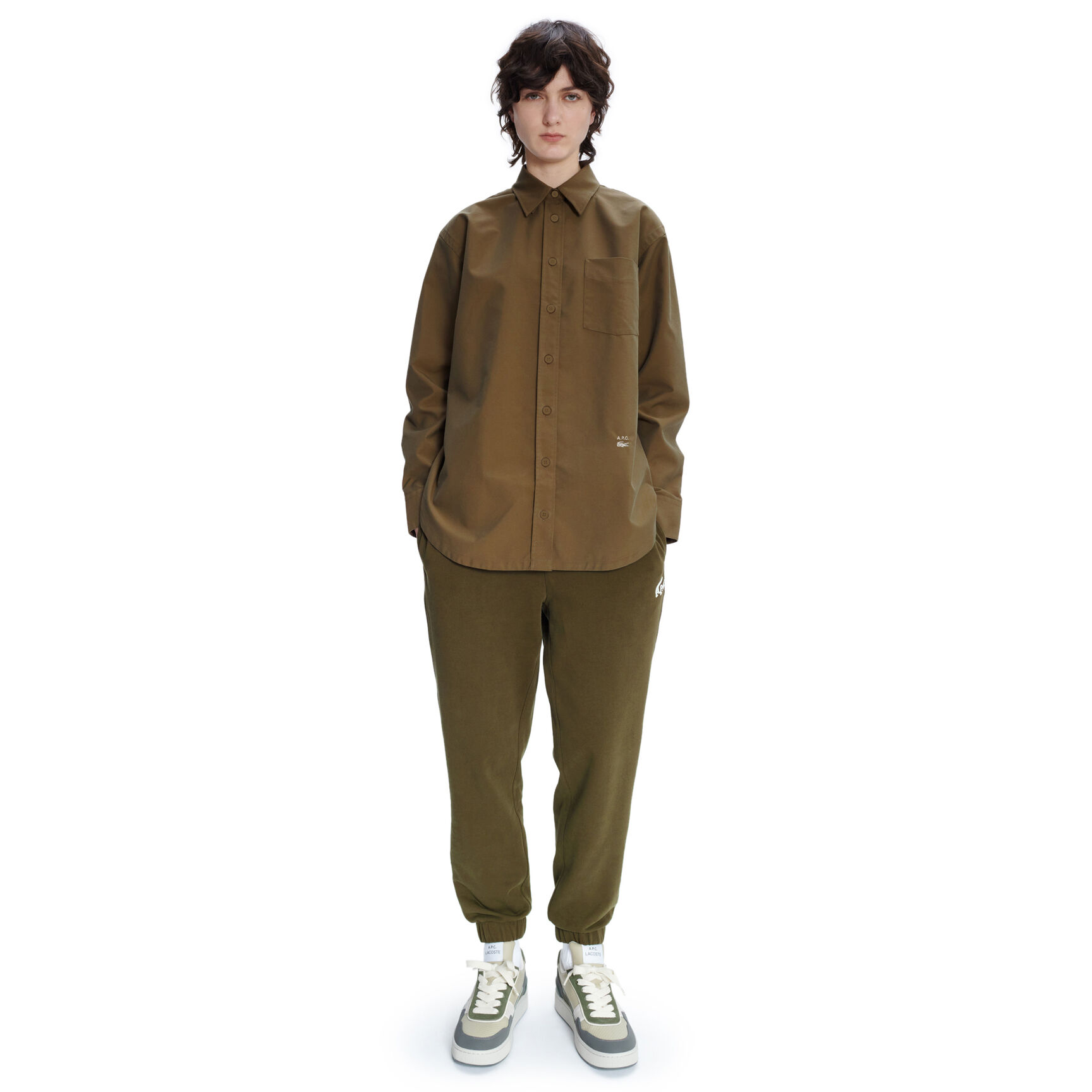 قميص صوف قطني للنساء مجموعة Lacoste x A.P.C. قميص صوف قطني للنساء مجموعة Lacoste x A.P.C.