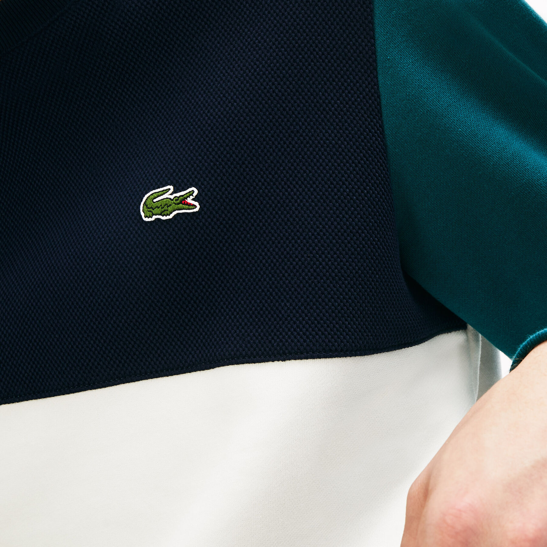 lacoste men s colourblock crew neck sweatshirt