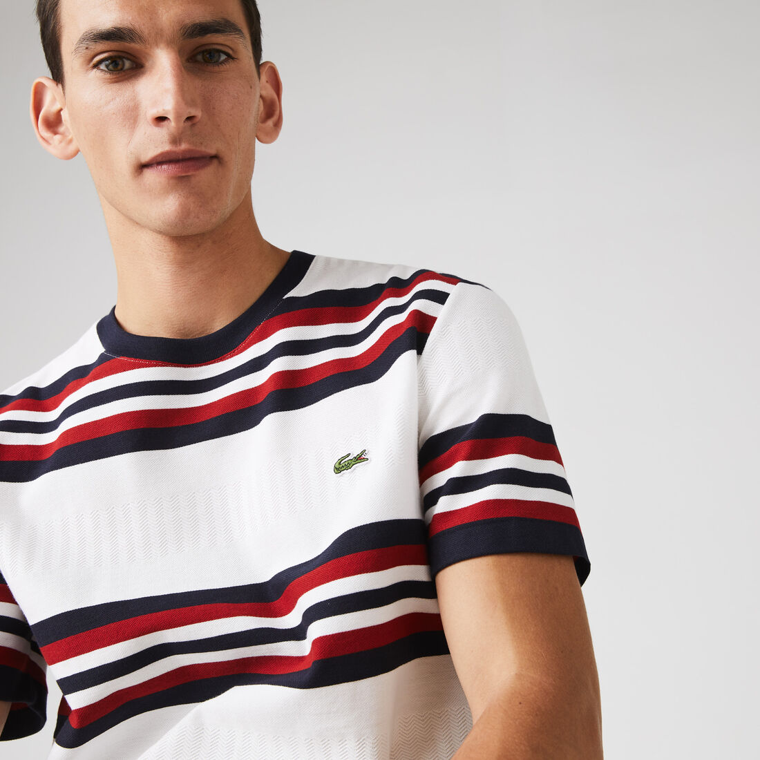 Men's Made in France Tricolour Striped Cotton T-Shirt