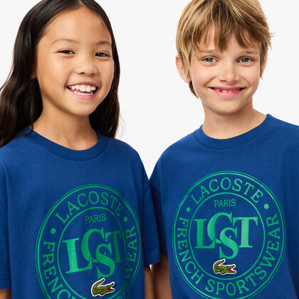 تي شيرت قطني بشارة بلون مغاير