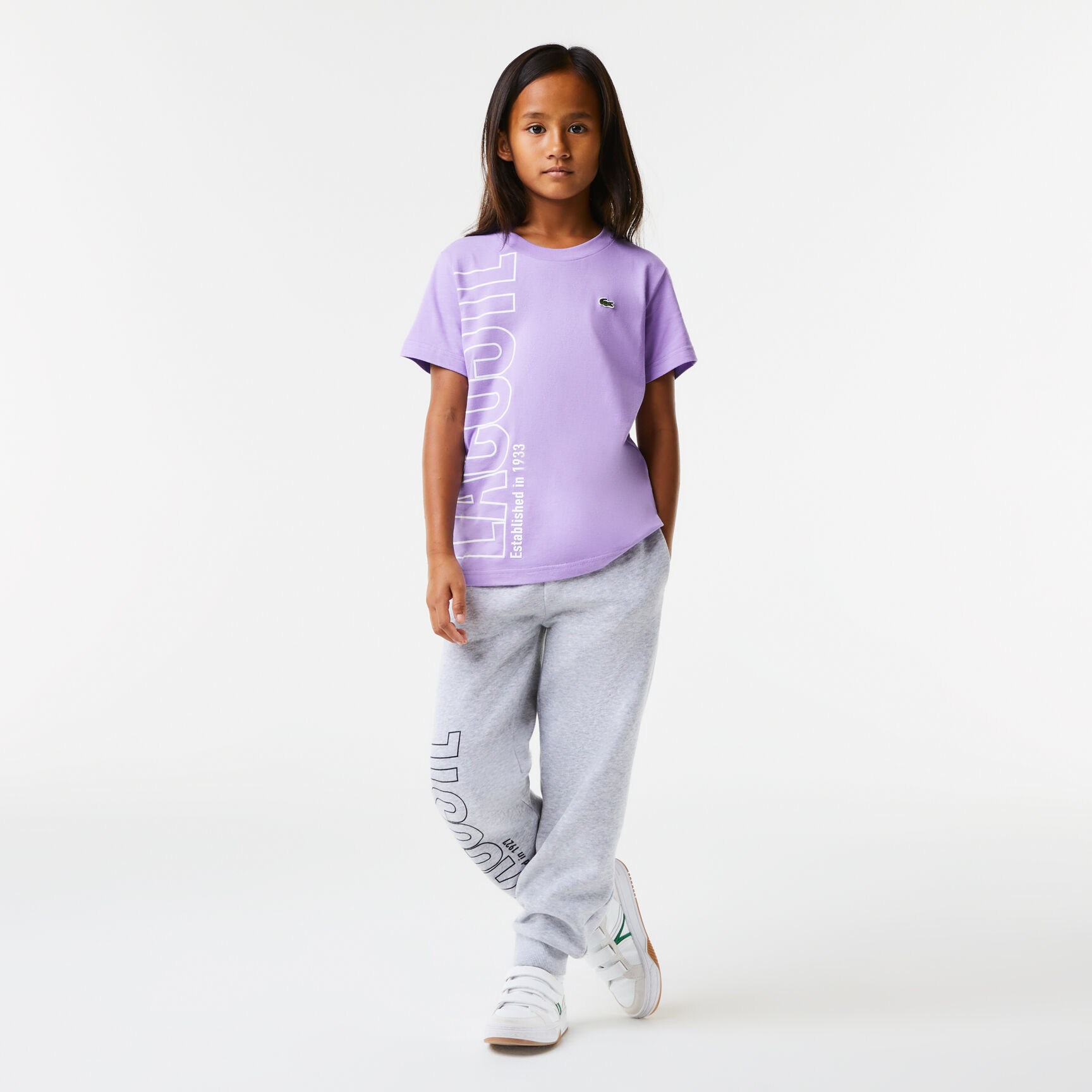 تيشيرت لاكوست قطن جيرسيه بطبعة كبيرة لشعار الماركة للأطفال تيشيرت لاكوست قطن جيرسيه بطبعة كبيرة لشعار الماركة للأطفال