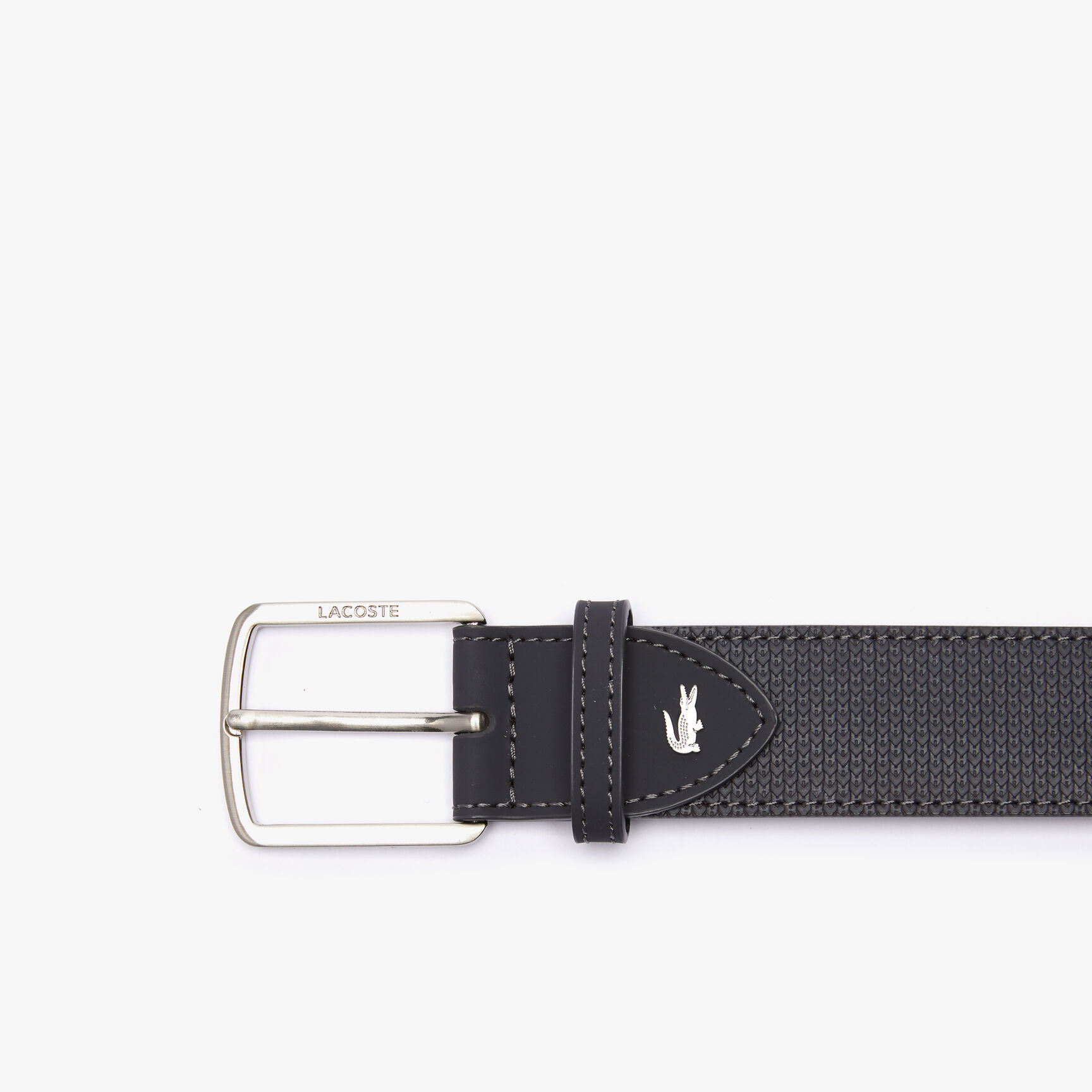 Men's Lacoste Engraved Buckle Reversible Piqu&eacute; Leather Belt