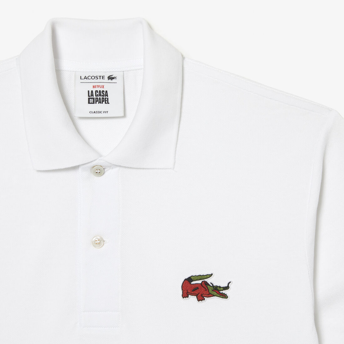 تيشيرت بولو قطن عضوي للرجال مجموعة Lacoste x Netflix تيشيرت بولو قطن عضوي للرجال مجموعة Lacoste x Netflix