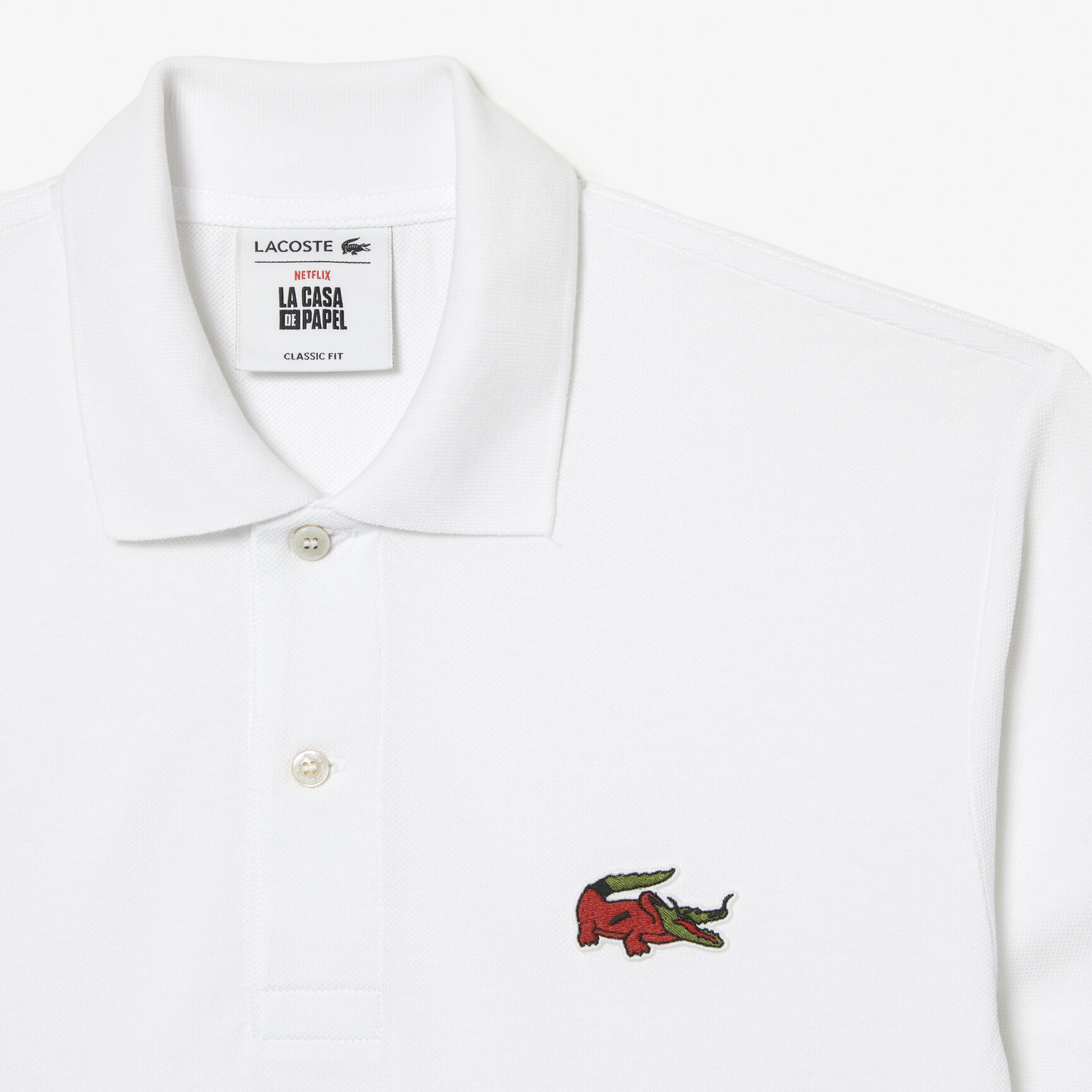 تيشيرت بولو قطن عضوي للرجال مجموعة Lacoste x Netflix تيشيرت بولو قطن عضوي للرجال مجموعة Lacoste x Netflix