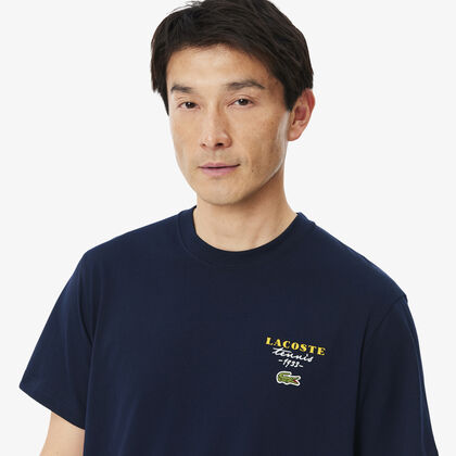 Embroidered Accent Tennis Print Jersey T-shirt