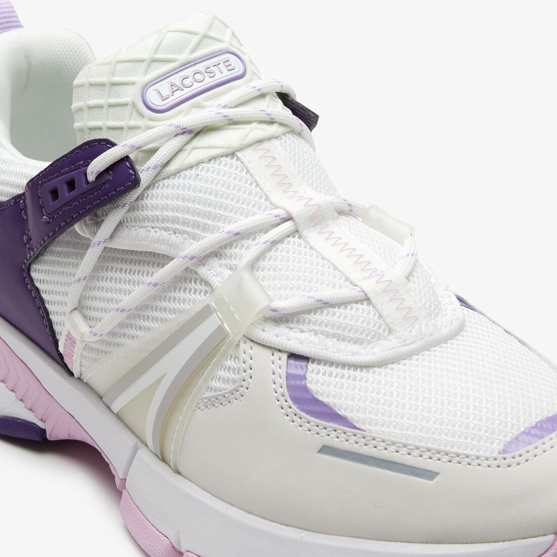 سنيكرز لاكوست L003 قماش بتفاصيل ملونة للنساء سنيكرز لاكوست L003 قماش بتفاصيل ملونة للنساء