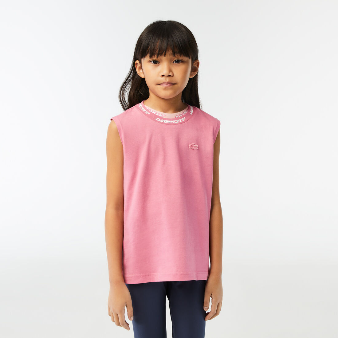 Girls' Lacoste Cotton Jersey Sleeveless T-shirt