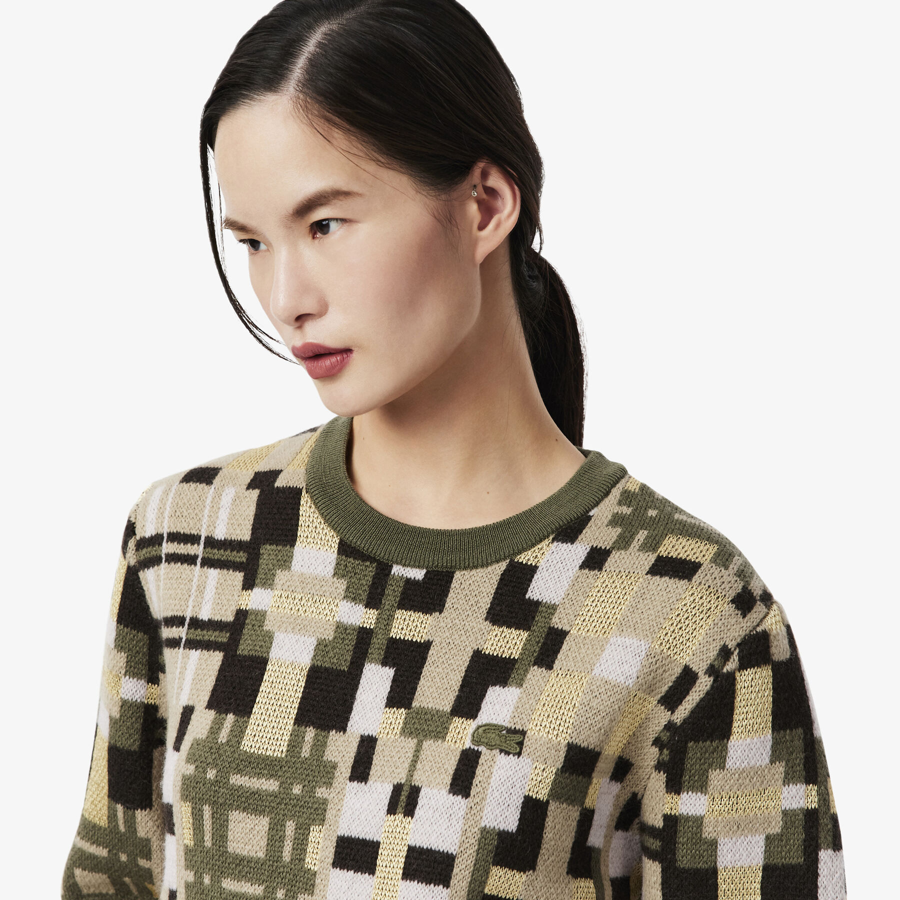 Crew Neck Wool Jacquard Graphic Sweater lacoste crew neck wool jacquard graphic sweater