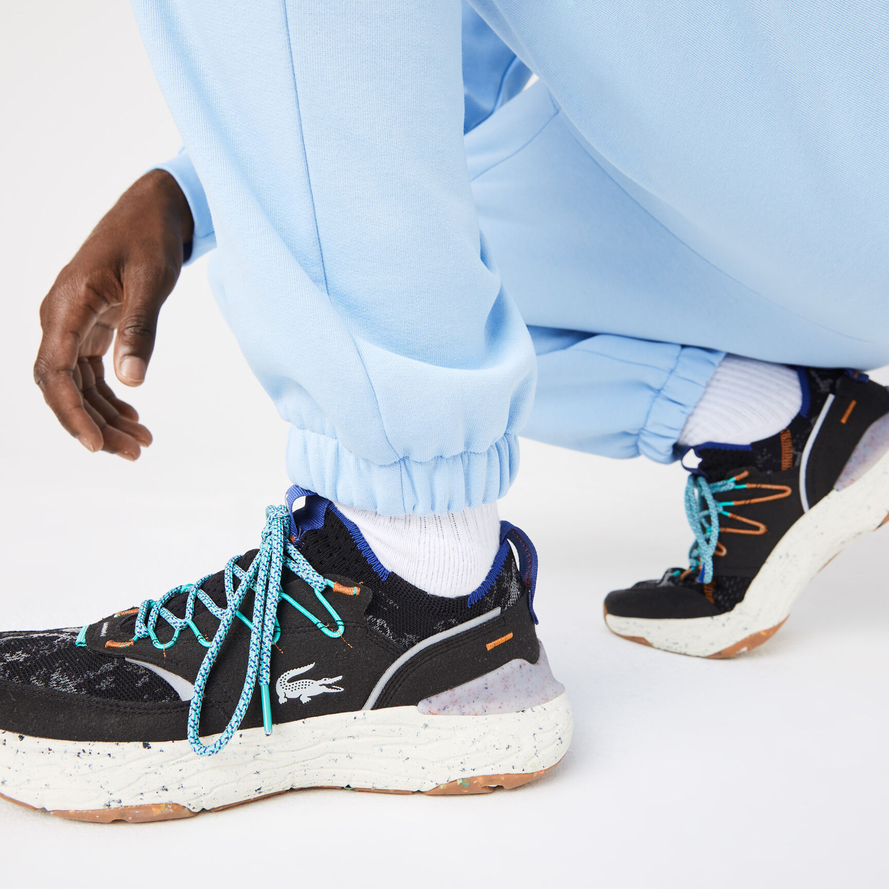 بنطال رياضي لاكوست صوف ناعم مقسم بألوان للرجال Men's Lacoste Brushed Fleece Jogger Trackpants - XH9610-00-HBP