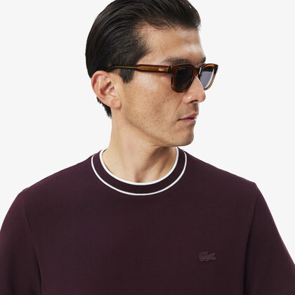 Stretch Pique Stripe Collar T-shirt