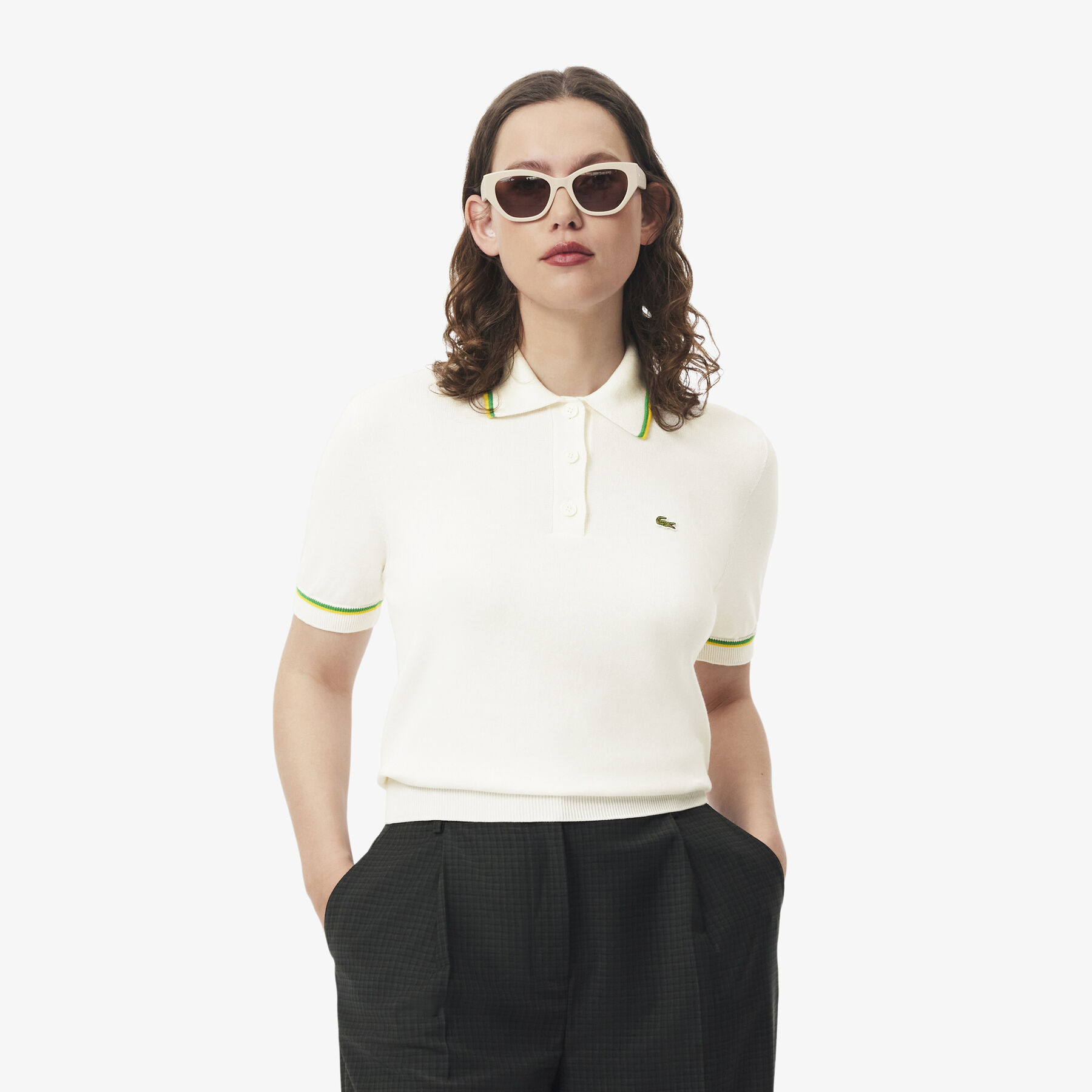 Cropped 3D Seamless Stretch Cotton Polo Shirt - AF9283-00-DII