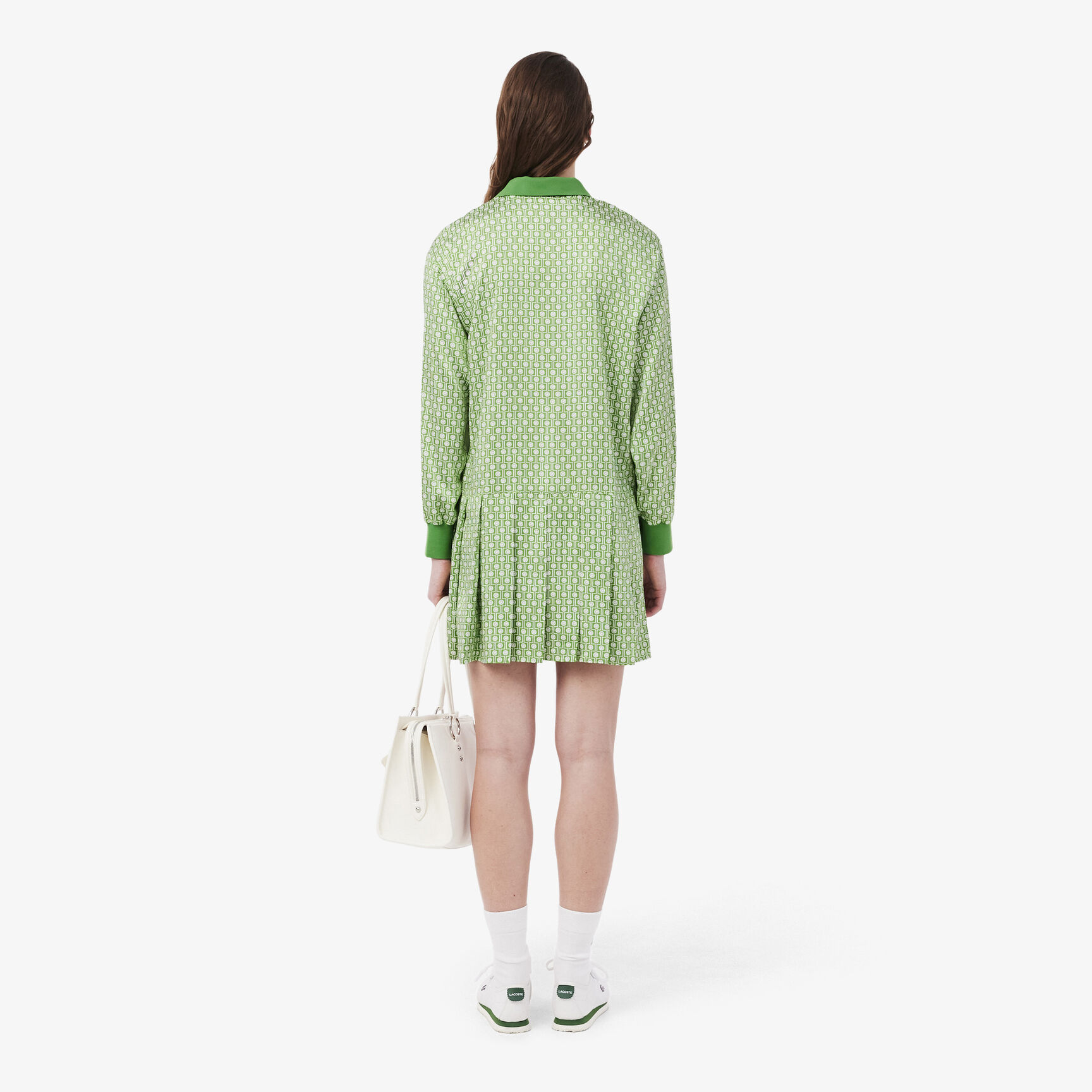 Pleated Satin Polo Dress - EF9789-00-4SI