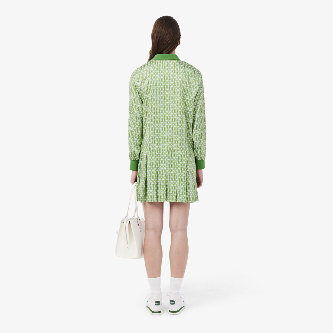 Pleated Satin Polo Dress Pleated Satin Polo Dress - EF9789-00-4SI