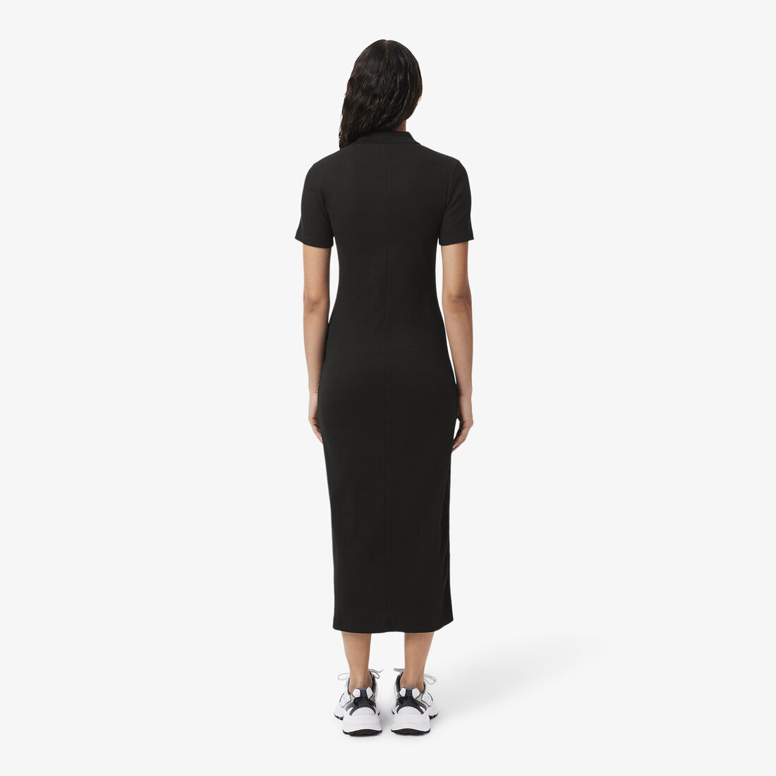 فستان بولو من القطن المضلع الطويل Long Ribbed Cotton Polo Dress - EF9622-00-031