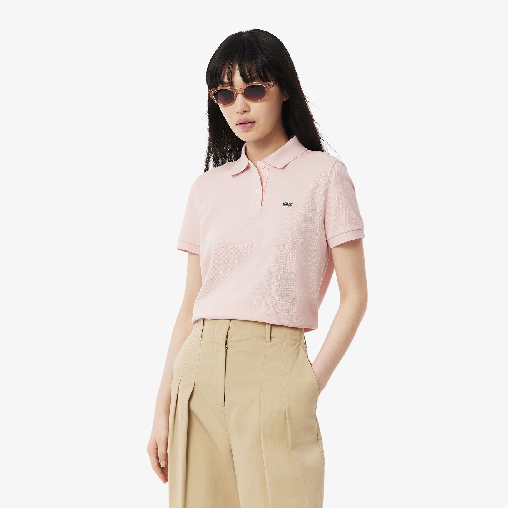 تيشيرت بولو لاكوست بيتي بيكيه قطن ناعم بقصة كلاسيكية للنساء Women's Lacoste Regular Fit Soft Cotton Petit Pique Polo Shirt - PF7839-00-ADY