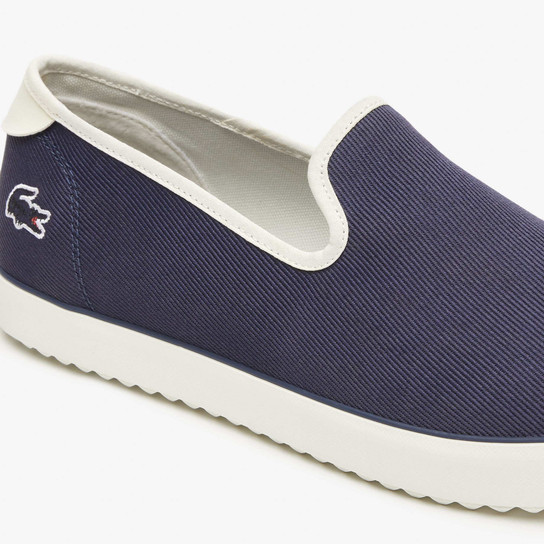 men s lacoste canvas resort textile slip on