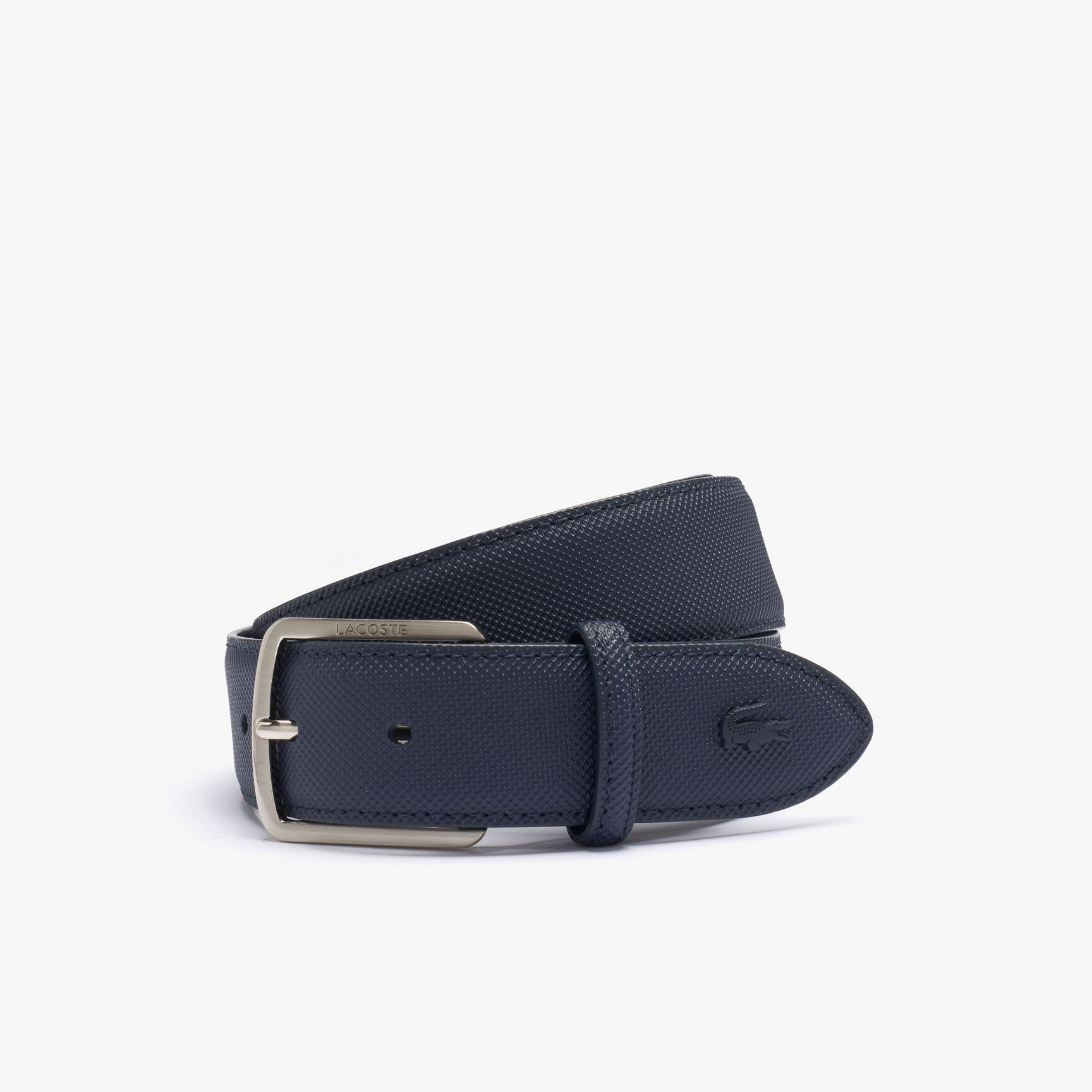 Men's Lacoste Engraved Buckle Piqué Canvas Belt Men's Lacoste Engraved Buckle Piqué Canvas Belt