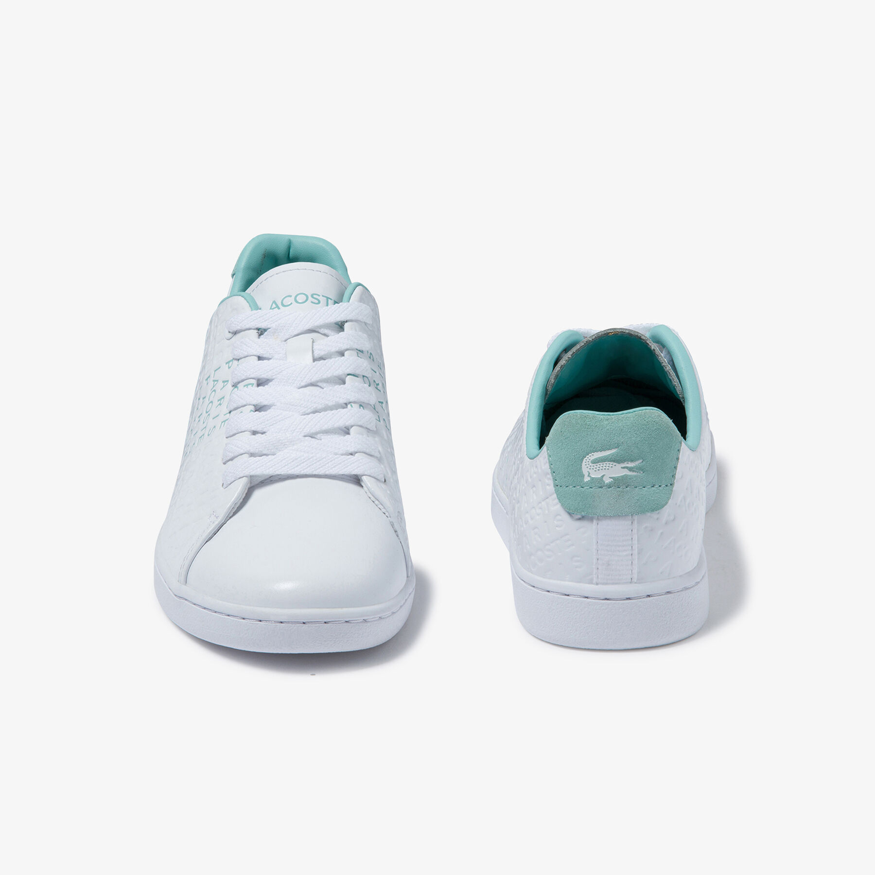 lacoste women s carnaby evo leather and suede sneakers