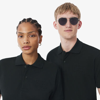 lacoste classic fit embossed branding polo shirt