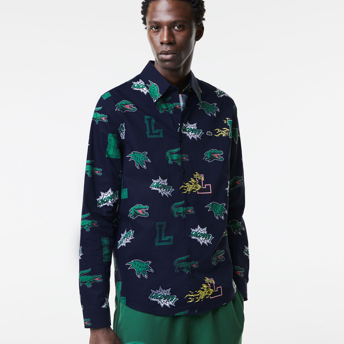 Men's Lacoste Holiday Regular Fit Crocodile Print Shirt