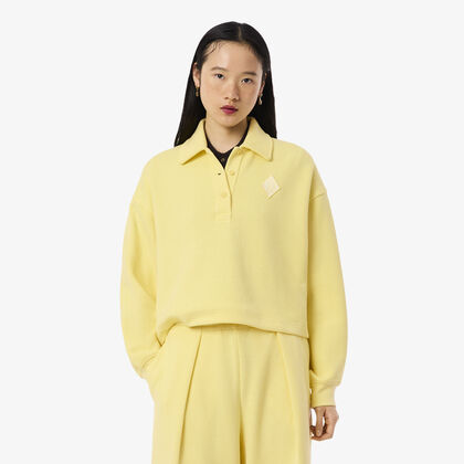 Oversized Ribbed Polo Sweatshirt