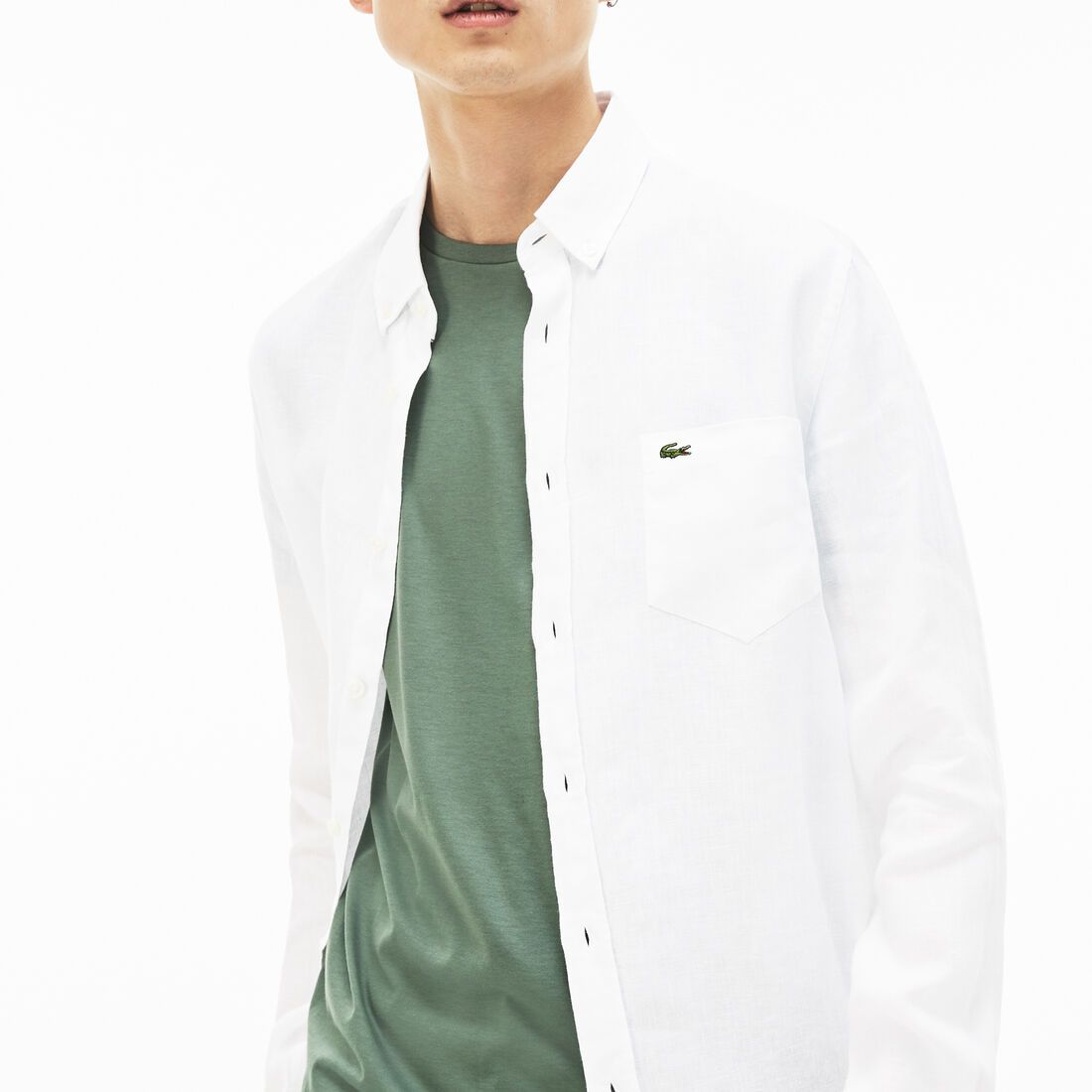 قميص كتان بقصة عادية للرجال قميص كتان بقصة عادية للرجال