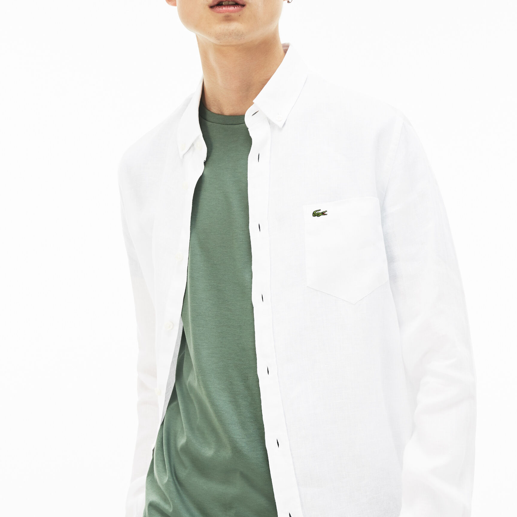 قميص كتان بقصة عادية للرجال قميص كتان بقصة عادية للرجال