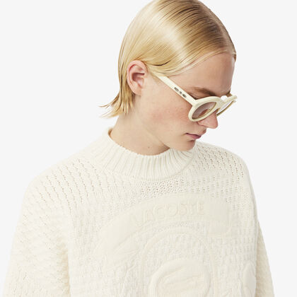 Runway Embroidered Badge Wool Sweater